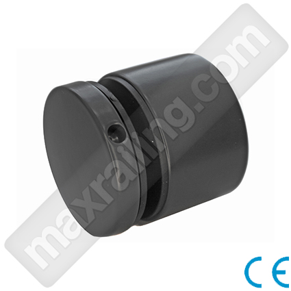 Държач Ø50 на стъкло от 8мм. до 20мм, остояние 30мм. Неръждаема стомана AISI 304. Черен мат.